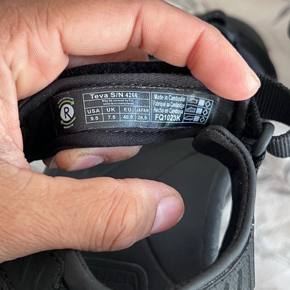Teva Women's Black Adjustable Sandals - Picture 7 of 7